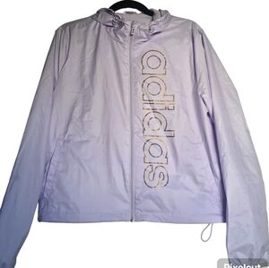 Adidas rain jacket lavender and gold size Small/ Medium